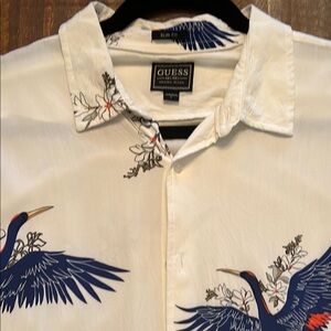 GUESS White Shirt with Crane Design